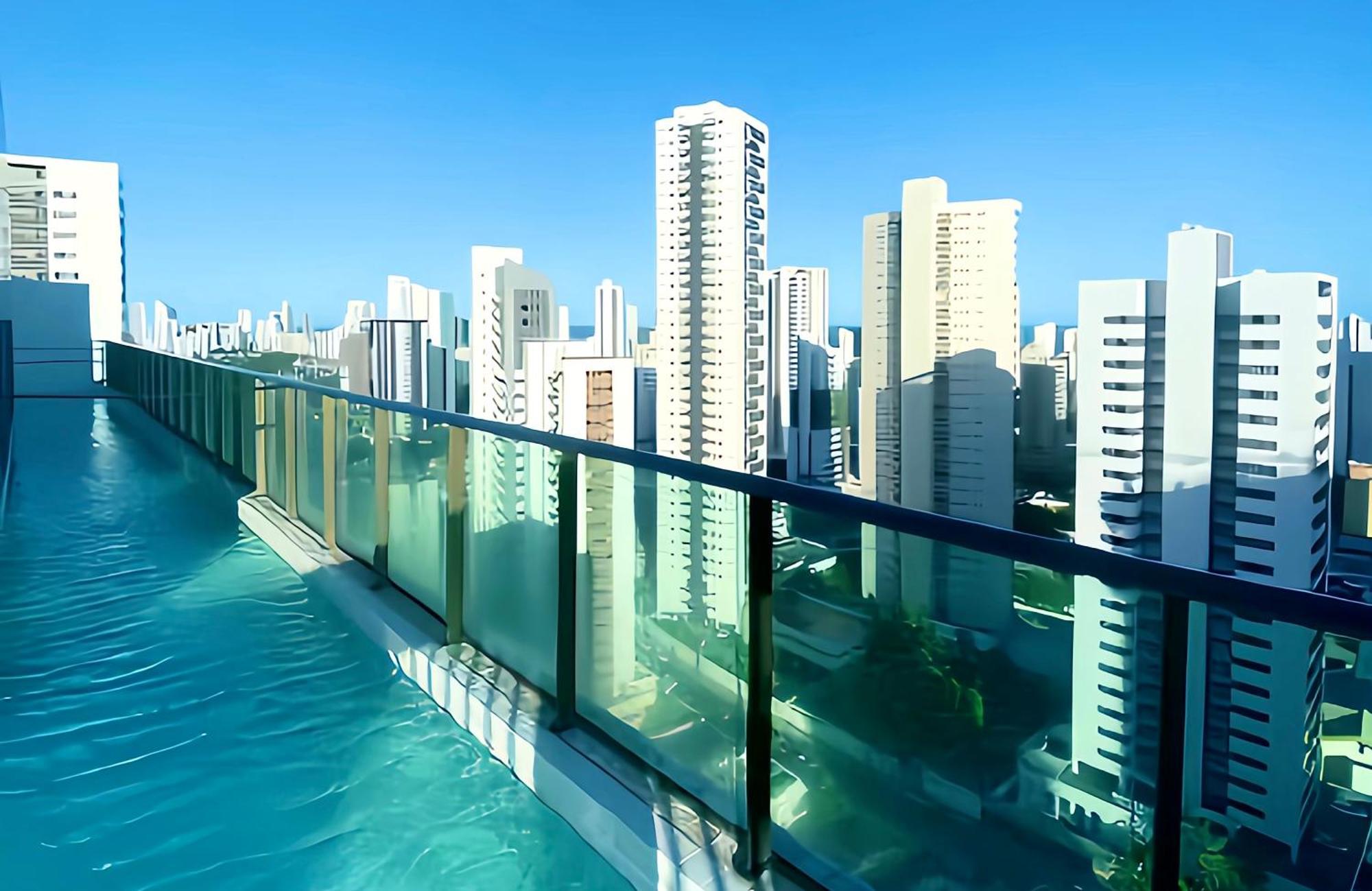 Flat Piscina No Rooftop Aluguel Temporada Em Ресифи Екстериор снимка